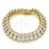 Oro Laminado Tennis Bracelet, Gold Filled Style with White Cubic Zirconia, Polished, Golden Finish, 03.284.0017.08 (12 MM Thickness, 8 Inches Length)