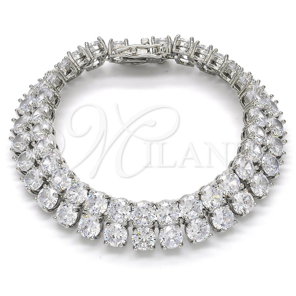 Rhodium Gold Filled Tennis Bracelet, with White Cubic Zirconia, Polished, Rhodium Finish, 03.284.0017.1.08 (12 MM Thickness, 8 Inches Length)