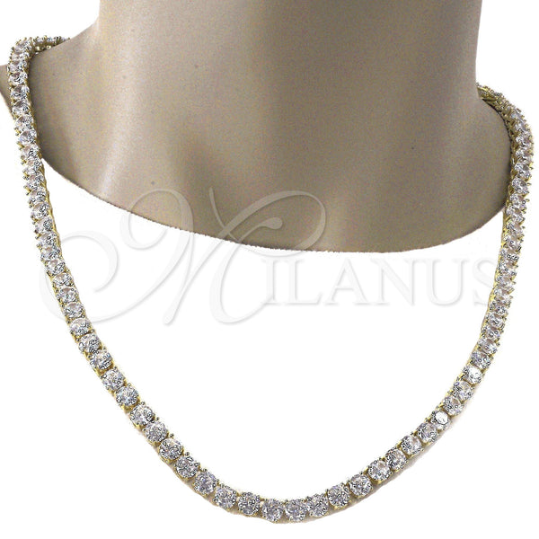 Gold Filled Necklace — Fancy Necklace with White Cubic Zirconia Polished 04. — alternate product view — SKU 121492 | Oro Laminado collar — elegante Necklace with blanco Cubic Zirconia pulido 04. — SKU 121492