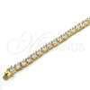 Oro Laminado Fancy Necklace, Gold Filled Style with White Cubic Zirconia, Polished, Golden Finish, 04.284.0005.24 (06 MM Thickness, 24 Inches Length)