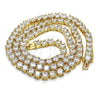 Oro Laminado Fancy Necklace, Gold Filled Style with White Cubic Zirconia, Polished, Golden Finish, 04.284.0005.24 (06 MM Thickness, 24 Inches Length)