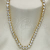 Oro Laminado Fancy Necklace, Gold Filled Style with White Cubic Zirconia, Polished, Golden Finish, 04.284.0005.24 (06 MM Thickness, 24 Inches Length)