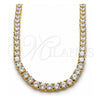 Oro Laminado Fancy Necklace, Gold Filled Style with White Cubic Zirconia, Polished, Golden Finish, 04.284.0005.24 (06 MM Thickness, 24 Inches Length)