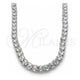 White Gold Filled Fancy Necklace, with White Cubic Zirconia, Polished, Rhodium Finish, 04.284.0005.1.24 (06 MM Thickness, 24 Inches Length)