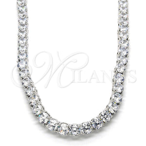 White Gold Filled Necklace — Fancy Necklace with White Cubic Zirconia Polished 04. — main product view — SKU 121493 | Oro Laminado Blanco collar — elegante Necklace with blanco Cubic Zirconia pulido 04. — SKU 121493