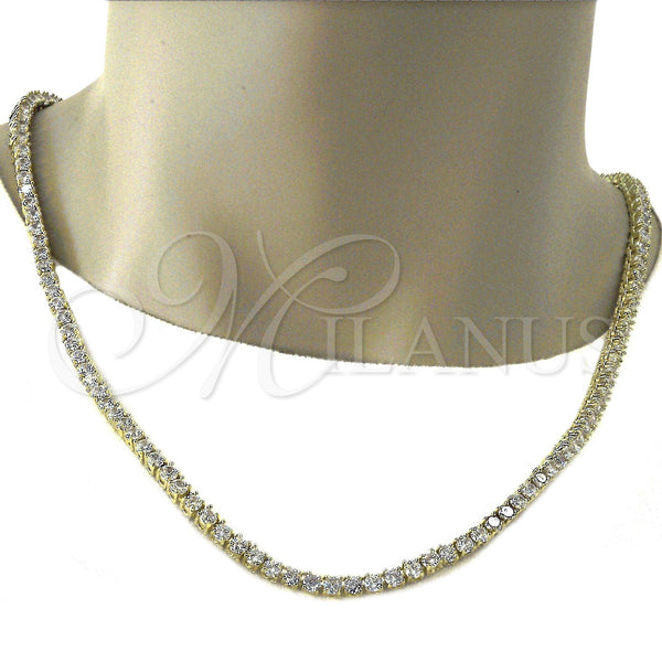 Gold Filled Necklace — Fancy Necklace with White Cubic Zirconia Polished 04. — main product view — SKU 121496 | Oro Laminado collar — elegante Necklace with blanco Cubic Zirconia pulido 04. — SKU 121496