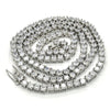 Rhodium Gold Filled Fancy Necklace, with White Cubic Zirconia, Polished, Rhodium Finish, 04.284.0006.1.24 (04 MM Thickness, 24 Inches Length)