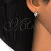 Sterling Silver Stud Earring, with White Cubic Zirconia, Polished, Raw, 02.285.0037