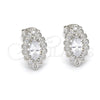 Sterling Silver Stud Earring, with White Cubic Zirconia, Polished, Raw, 02.285.0037