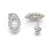 Sterling Silver Stud Earring, with White Cubic Zirconia, Polished, Raw, 02.285.0037