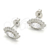 Sterling Silver Stud Earring, with White Cubic Zirconia, Polished, Raw, 02.285.0037