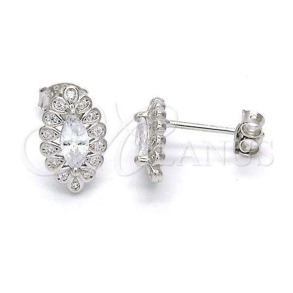 Sterling Silver Ring — Stud Earring with White Cubic Zirconia Polished Raw — main product view — SKU 121499 | Plata 925 anillo — Stud Earring with blanco Cubic Zirconia pulido Raw — SKU 121499