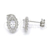 Sterling Silver Stud Earring, with White Cubic Zirconia, Polished, Raw, 02.285.0037