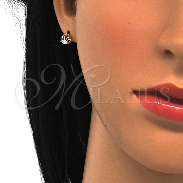 Sterling Silver Ring — Stud Earring with White Cubic Zirconia Polished Rose — alternate product view — SKU 121513 | Plata 925 anillo — Stud Earring with blanco Cubic Zirconia pulido Rose — SKU 121513