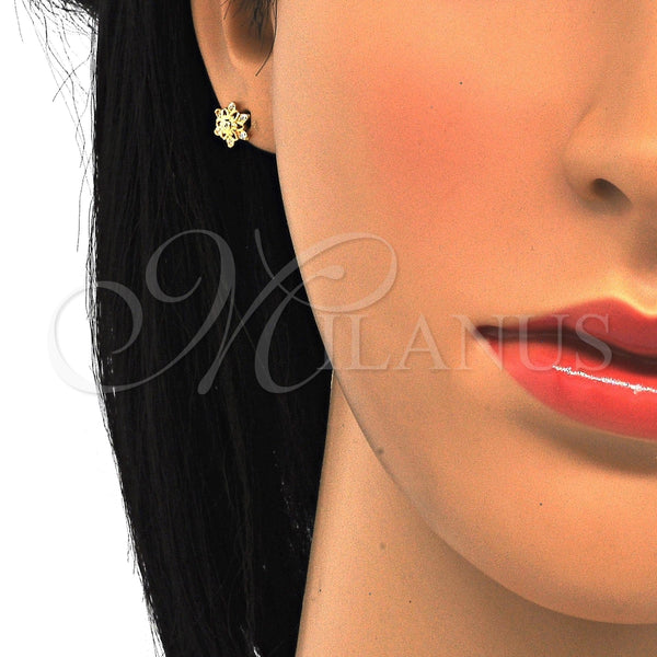 Sterling Silver Ring — Stud Earring Flower Design with White Cubic Zirconia — alternate product view — SKU 121515 | Plata 925 anillo — Stud Earring flor diseño with blanco Cubic Zirconia — SKU 121515