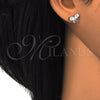Sterling Silver Stud Earring, Butterfly Design, with White Cubic Zirconia, Polished, Raw, 02.285.0055 for wholesale, additional product view 3