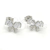 Sterling Silver Stud Earring, Butterfly Design, with White Cubic Zirconia, Polished, Raw, 02.285.0055 for wholesale, additional product view 4