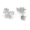 Sterling Silver Stud Earring, Butterfly Design, with White Cubic Zirconia, Polished, Raw, 02.285.0055 for wholesale, additional product view 5