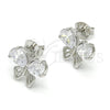 Sterling Silver Stud Earring, Butterfly Design, with White Cubic Zirconia, Polished, Raw, 02.285.0055 for wholesale, additional product view 6