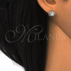 Sterling Silver Stud Earring, Crown Design, with White Cubic Zirconia, Polished, Raw, 02.285.0059