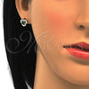 Sterling Silver Stud Earring, with Green and White Cubic Zirconia, Polished, Raw, 02.285.0067.1