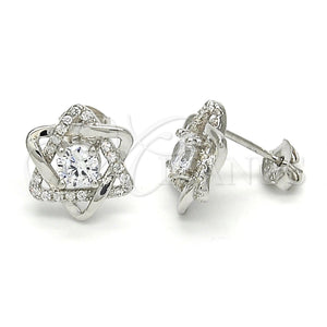 Sterling Silver Ring — Stud Earring with White Cubic Zirconia Polished Raw — main product view — SKU 121538 | Plata 925 anillo — Stud Earring with blanco Cubic Zirconia pulido Raw — SKU 121538