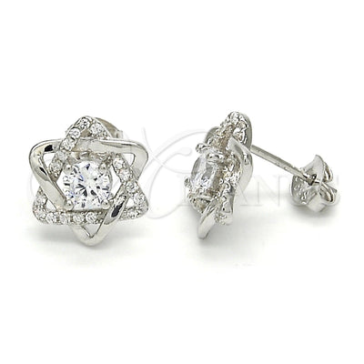 Sterling Silver Stud Earring, with White Cubic Zirconia, Polished, Raw, 02.285.0070 for wholesale, main product view