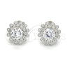 Sterling Silver Stud Earring, with White Cubic Zirconia, Polished, Raw, 02.286.0019
