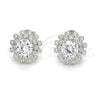 Sterling Silver Stud Earring, with White Cubic Zirconia, Polished, Raw, 02.286.0019