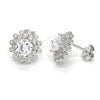 Sterling Silver Stud Earring, with White Cubic Zirconia, Polished, Raw, 02.286.0019
