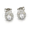 Sterling Silver Stud Earring, with White Cubic Zirconia, Polished, Raw, 02.186.0062