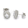 Sterling Silver Stud Earring, with White Cubic Zirconia, Polished, Raw, 02.186.0062