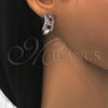 Rhodium Gold Filled Huggie Hoop, with Ruby and White Cubic Zirconia, Polished, Rhodium Finish, 02.267.0014.8.20