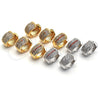 Oro Laminado Huggie Hoop, Gold Filled Style with White Micro Pave, Polished, Golden Finish, 02.210.0039.15