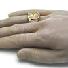 Oro Laminado Mens Ring, Gold Filled Style Horse Design, with White Cubic Zirconia, Polished, Golden Finish, 01.316.0001.12 (Size 12)