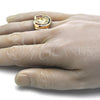Oro Laminado Mens Ring, Gold Filled Style Horse Design, with Multicolor Cubic Zirconia, Polished, Golden Finish, 01.316.0001.1.10 (Size 10)