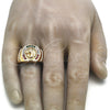 Oro Laminado Mens Ring, Gold Filled Style Horse Design, with Multicolor Cubic Zirconia, Polished, Golden Finish, 01.316.0001.1.10 (Size 10)