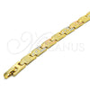 Oro Laminado Solid Bracelet, Gold Filled Style Polished, Tricolor, 03.102.0036.08 (07 MM Thickness, 8 Inches Length)