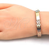 Oro Laminado Solid Bracelet, Gold Filled Style Polished, Tricolor, 03.102.0044.08 (07 MM Thickness, 8 Inches Length)