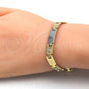 Oro Laminado Solid Bracelet, Gold Filled Style Polished, Tricolor, 03.102.0045.08 (07 MM Thickness, 8 Inches Length)