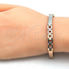 Oro Laminado Solid Bracelet, Gold Filled Style Polished, Tricolor, 03.102.0046.08 (06 MM Thickness, 8 Inches Length)