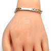 Oro Laminado Solid Bracelet, Gold Filled Style Polished, Tricolor, 03.102.0046.08 (06 MM Thickness, 8 Inches Length)