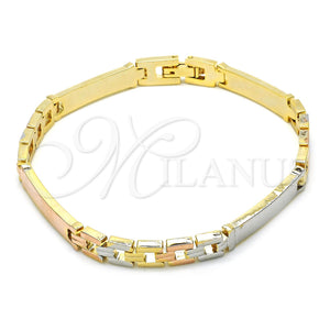 Gold Filled Bracelet — Solid Bracelet Polished Tricolor 03. 06 MM Thickness — main product view — SKU 121684 | Oro Laminado brazalete — Solid Bracelet pulido Tricolor 03. 06 MM Thickness — SKU 121684