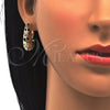Oro Laminado Earring and Pendant Adult Set, Gold Filled Style Polished, Tricolor, 10.163.0005.1