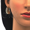 Oro Laminado Earring and Pendant Adult Set, Gold Filled Style Greek Key Design, Polished, Golden Finish, 10.163.0007
