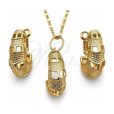 Oro Laminado Earring and Pendant Adult Set, Gold Filled Style Polished, Golden Finish, 10.163.0008