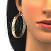 Oro Laminado Large Hoop, Gold Filled Style Twist Design, Polished, Golden Finish, 02.261.0046.60