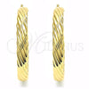 Oro Laminado Large Hoop, Gold Filled Style Twist Design, Polished, Golden Finish, 02.261.0046.60
