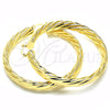 Oro Laminado Large Hoop, Gold Filled Style Twist Design, Polished, Golden Finish, 02.261.0046.60