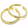Oro Laminado Large Hoop, Gold Filled Style Twist Design, Polished, Golden Finish, 02.261.0046.60
